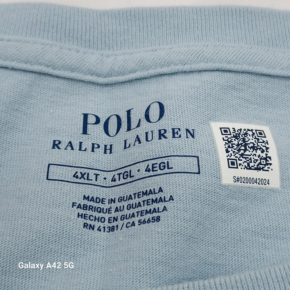 Polo Ralph Lauren Mens 4XLT Light Blue Short Sleeve Pony Logo T-Shirt Big & Tall